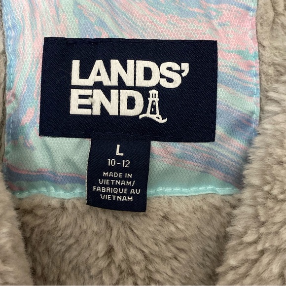 Lands' End Kids Pastel Swirl Puffer Jacket Sz 10/12 - Picture 4 of 5